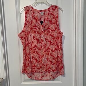 Crown & Ivy Sleeveless Paisley Top, NWT